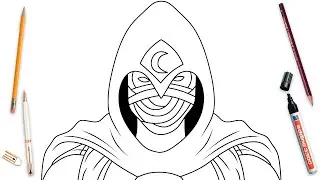 How To Draw Moon Knight Easy Step By Step | Marvel Art Lesson