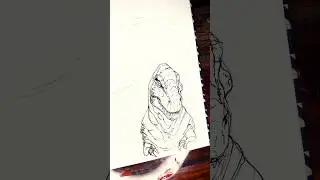 How to draw TRex #subscribe #fyp #explore #jurassicworld #jurassicpark #dinosaur #art #viral #ink