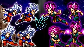 Goten MUI V2 OP X 4 VS Trunks Ultra Ego V3 OP X 4 in Jump Force Mugen