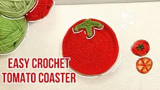 How To Crochet Tomato Coaster 🍅 | Cute and Easy | Beginner Friendly Tutorial