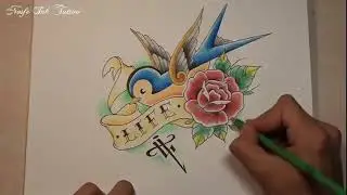 Dise&ntilde;o Golondrina Tradicional   Traditional Swallow Tattoo   Nosfe Ink Tattoo