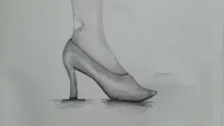 Elegant High Heel Shoe Pencil Sketch | Easy Shading Drawing