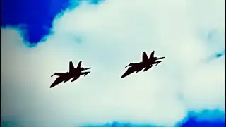 CF -18 fighter jets flyover Calgary stampede