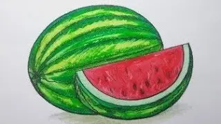 Watermelon 🍉 drawing step by step 