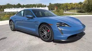 Neptune Blue Porsche Taycan 4S in 4K (No Commentary Walkaround)