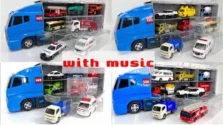 [ASMR] Tomica Working Cars for Sleep Aid 🚗 Police, Fire, Construction | with music