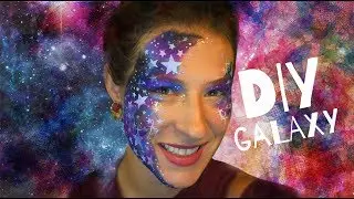 Asymmetrical Galaxy Face Paint Tutorial
