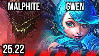 MALPHITE vs GWEN (TOP) | 6/1/4, Dominating | EUW Master | 25.22