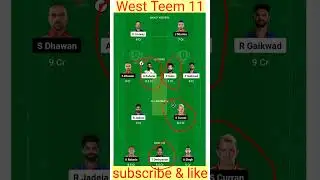 CSK vs PBKS West Teem 11 #fantasy #fantasycricket #cricketshorts