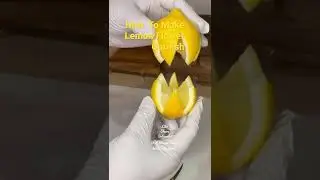 How To Easily Make Beautiful Lemon Flower Garnish #foodart #flowers #fruitcarving #garnish #shorts