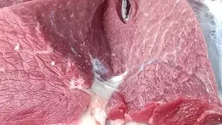 Wonderful bull meat cutting system at meat market #beef #meat #food #video