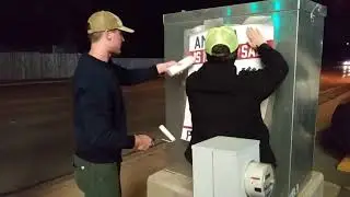 Patriot Front placing propaganda posters in Abilene, TX