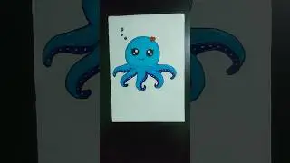 cute octopus 🐙 easy drawing #drawing #drawingideas #art #viral