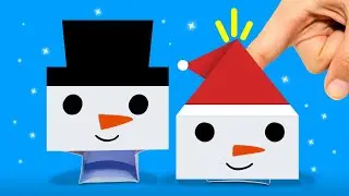 DIY Jumping Snowman Toy with Paper | Snowman Ideas | Origami Snowman Craft Ideas | Christmas Craft
