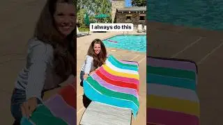 How to fold a beach towel into an easy to carry tote bag #totebag #beachtowel #poolside #vacation