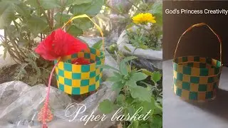 Paper basket / craft / paper bag / God's Princess Creativity / paper weaving basket / basket