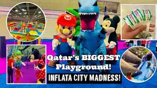 BIGGEST Playground in Qatar, the Inflata City Madness! #dohaqatar  #viralvideo #playground #kidsfun 