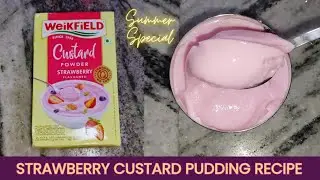 Strawberry custard pudding Recipe | Weikfield strawberry custard powder Review.