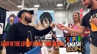A day/weekend in the life of a full time artist: The Super Smash Con 2023 Experience Vlog