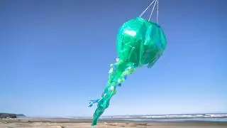 40-inch Teal Iridescent Jellyfish 3D Windsock | KiteGarden.com