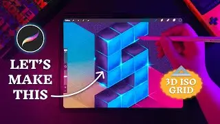 How to create 3D Letters with Isometric Grids in Procreate 📐