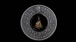 2025 Santa&rsquo;s Workshop $2 &ndash; Perth Mint 2oz Silver Antiqued (Gilded, Crystals) | Mintage 2,500
