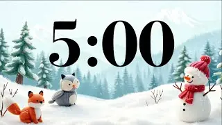 5 Minute Winter Study Timer ❄️ Calm Snow Scene & Relaxing Acoustic Guitar Focus Music (No Lyrics)