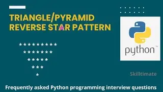 Triangle/Pyramid Reverse Star Pattern #pythonprogramming #interviewquestions #pythontutorial #python