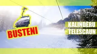 La saniusi pe partia KALINDERU iarna 2022 din Busteni - urcare cu telescaunul