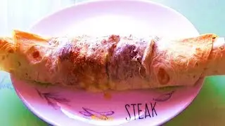 Lavash roll with minced meat baked in the oven