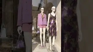 New Versace outfits in purple in the store on Rodeo dr in Beverly Hills💜