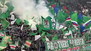 Rapid Vienna Ultras Coreo for Brotherhood w/Gate 13 Panathinaikos ☘️🇬🇷 🇦🇹 #ultras #rapidwien #vienna
