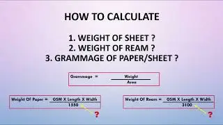 How To Calculate Weight & GSM of Ream And Paper Sheet