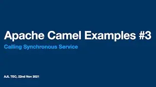 Apache Camel #3 Calling synchronous service example