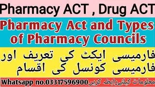 Lecture 1 Pharmacy Act And Types Of Pharmacy Councils