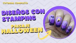 Uñas con Stamping: tutorial completo con Placa Siluetas Halloween para crear un paisaje oscuro
