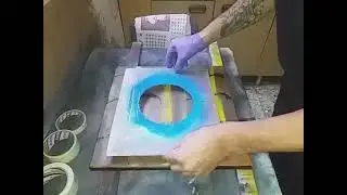 pintura abstracta acr&iacute;lico con pinceles y spray