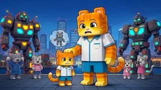 Poor Kitten&rsquo;s Dream of a Robot&hellip; In the Big City 😭🤖 | Ginger Minecraft Story 🐱