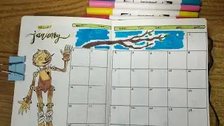 January 2023 Minimalist Bullet Journal Setup | Plan with me | Easy doodles