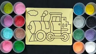 Mewarnai Gambar Kereta Api Dengan Pasir Warna - Warni