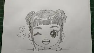 How to draw zoey | k-pop demon hunters | cute chibi pencil drawing