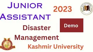 Disaster Management act || Kashmir University || JA