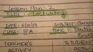 Lecturing skill/ B.ed Micro Teaching/ Lesson Plans/ Social Science/ Geography/ sample plan