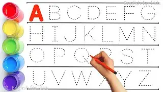 Алфавит, песенка про алфавит, ABCD, от A до Z, детские стишки, коллекция для письма по пунктирным...