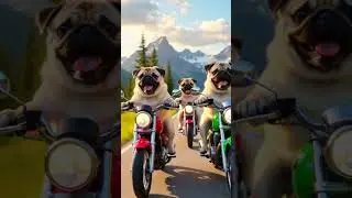 Pugs&rsquo; Mountain Ride! #PugLife #PugAdventure #MotorcycleDogs #PugOnWheels #HappyPug #AdventureTime
