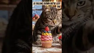 Purr-fect Cupcake Party: Cute Cat Baking in a Cozy Snowy Bakery 🐾🧁✨#CatBaking #CozyVibes #Cupcakes