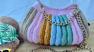 កាបូបចាក់ ស្អាតៗ l Crochet bag 