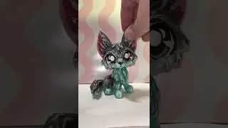 Lps inspired wolf 3d print #repaint #wolf #ooak