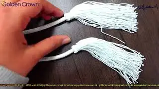 Liturgical cincture,White cincture for priest with Solomon's knot and chainette.