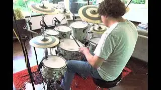 Funky latin fusion drum groove - DW Collectors vintage white marine drums